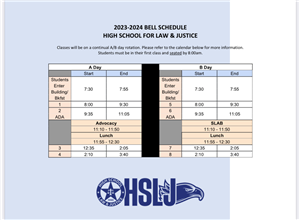  2023-2024 Campus Bell Schedule 